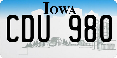 IA license plate CDU980