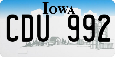 IA license plate CDU992