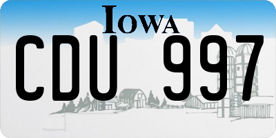 IA license plate CDU997