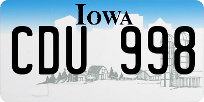 IA license plate CDU998