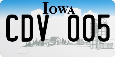 IA license plate CDV005