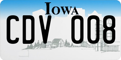 IA license plate CDV008
