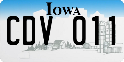 IA license plate CDV011