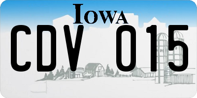 IA license plate CDV015