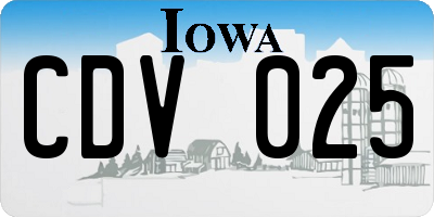 IA license plate CDV025