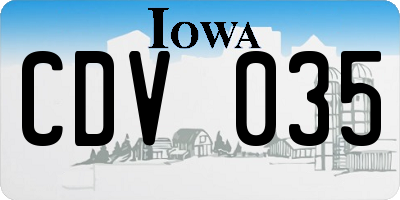 IA license plate CDV035