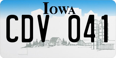 IA license plate CDV041