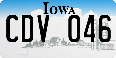 IA license plate CDV046