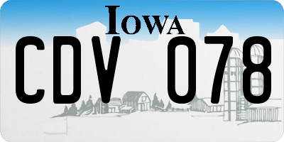 IA license plate CDV078