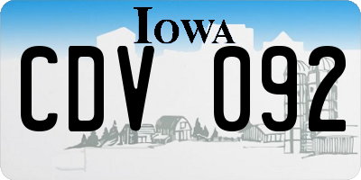 IA license plate CDV092