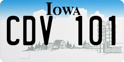 IA license plate CDV101