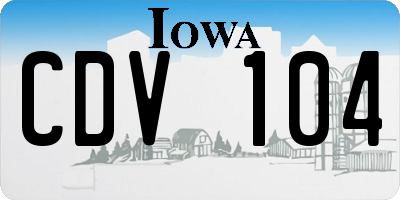 IA license plate CDV104