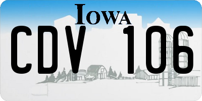 IA license plate CDV106
