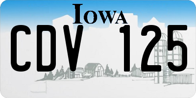 IA license plate CDV125
