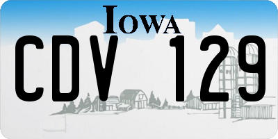IA license plate CDV129
