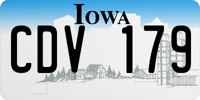 IA license plate CDV179
