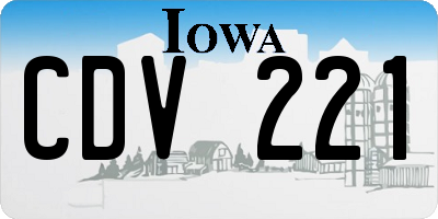 IA license plate CDV221