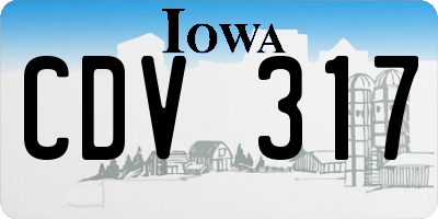 IA license plate CDV317