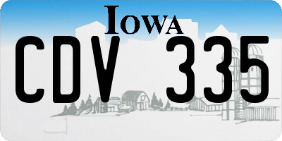 IA license plate CDV335