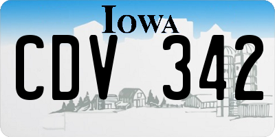 IA license plate CDV342