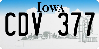 IA license plate CDV377