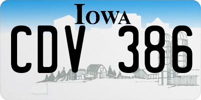 IA license plate CDV386