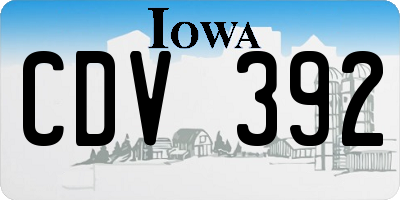 IA license plate CDV392