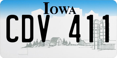 IA license plate CDV411