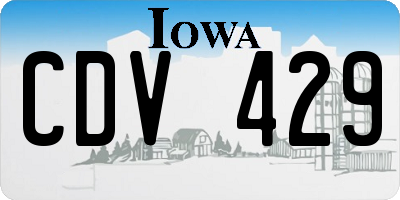 IA license plate CDV429