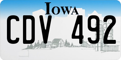IA license plate CDV492