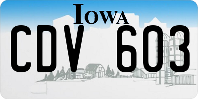 IA license plate CDV603