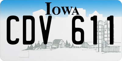 IA license plate CDV611