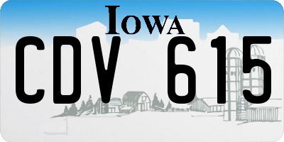 IA license plate CDV615