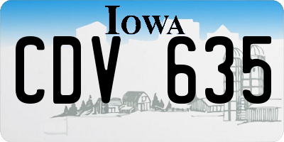 IA license plate CDV635