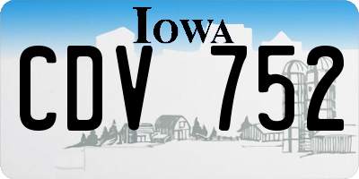IA license plate CDV752
