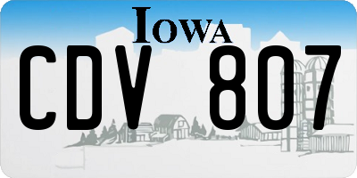 IA license plate CDV807