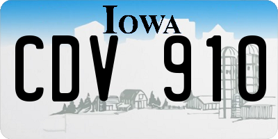 IA license plate CDV910