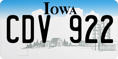IA license plate CDV922