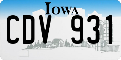 IA license plate CDV931
