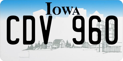 IA license plate CDV960