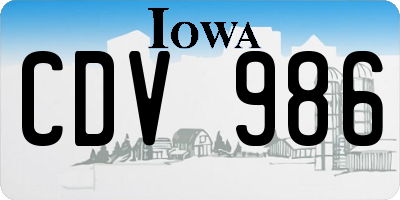 IA license plate CDV986