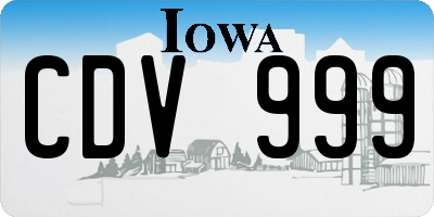 IA license plate CDV999