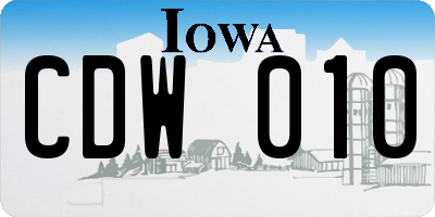 IA license plate CDW010