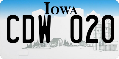 IA license plate CDW020
