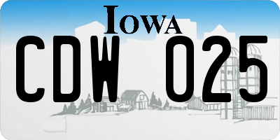 IA license plate CDW025