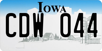 IA license plate CDW044