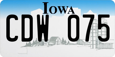 IA license plate CDW075