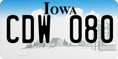 IA license plate CDW080