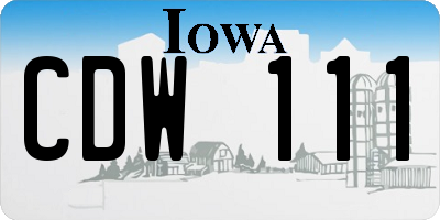 IA license plate CDW111