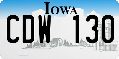 IA license plate CDW130
